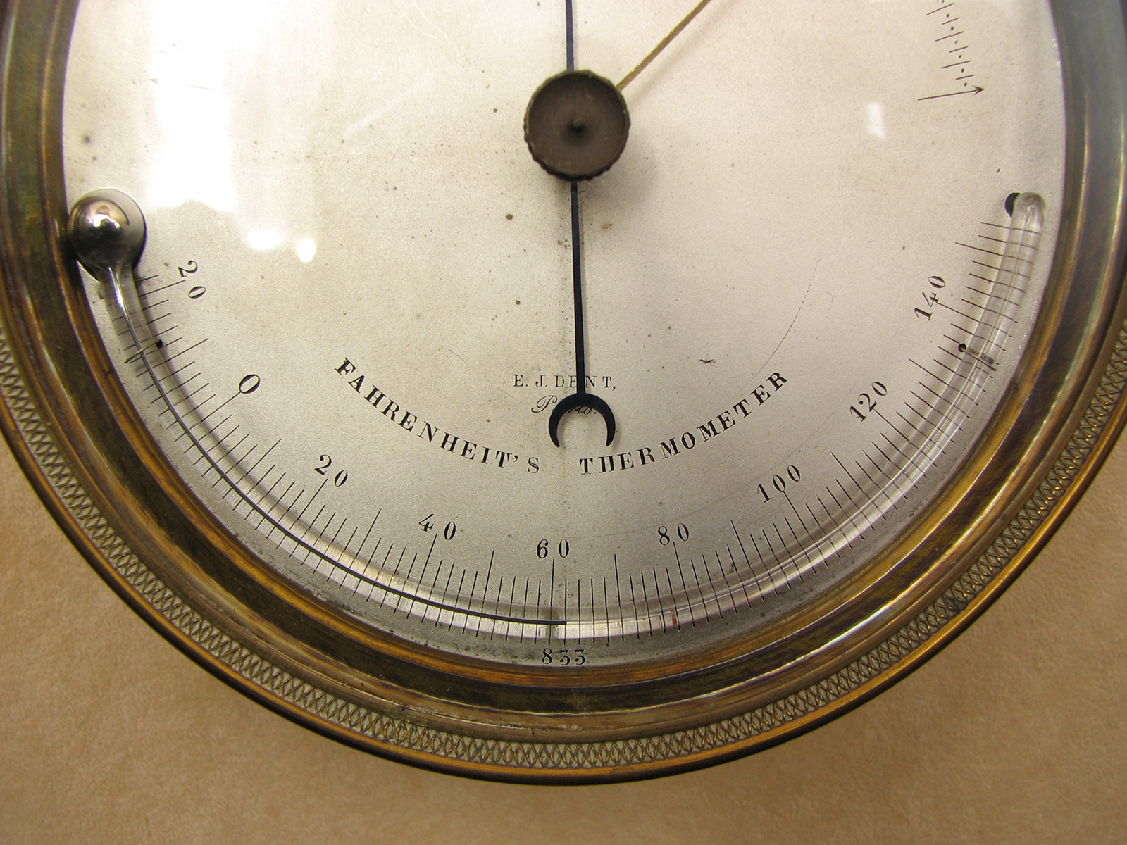 Early Lucien Vidi barometer signed E. J.DENT, Paris, serial no 833